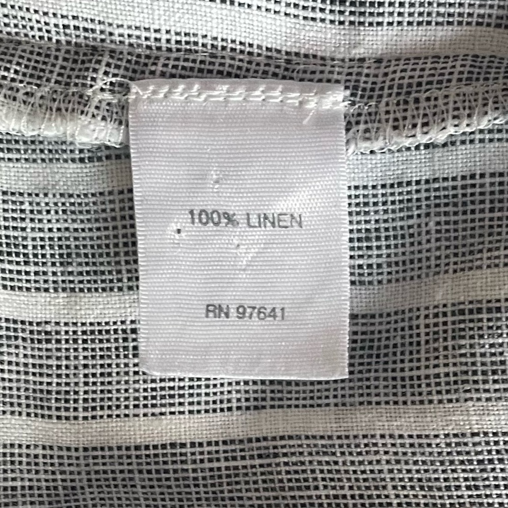 J. Jill 100% Linen Asymmetric Grey White striped Maxi Dress pockets PM EUC - Picture 9 of 16